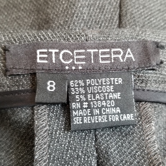 New without Tags Etcetera Women's Gray Stretch Ponte Pants Size 8 NWOT - Picture 7 of 8